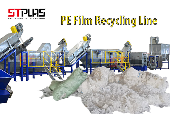 Línea máquina de reciclaje plástica 1000kg/H del lavado de la película del PE de la agricultura del LDPE