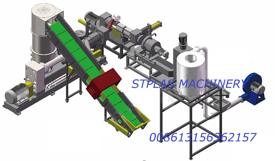 Máquina plástica sólida del extrusor de los gránulos del HDPE de Ring Cutting de las aguas residuales de la sola etapa
