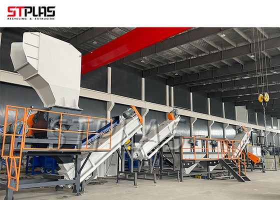 Línea de lavado HDPE SUS304 de 156 kW, 1000 kg/H, para bidones/botellas/cestas/barriles